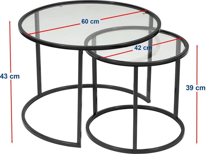 Image du produit Homitis Belarus Triple Coffee Table Set (60 x 60 x 43 cm)