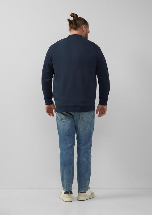Produktbild s.Oliver Sweatshirt Jacke Strukturierte Sweatjacke mit Bomberkragen (5XL)