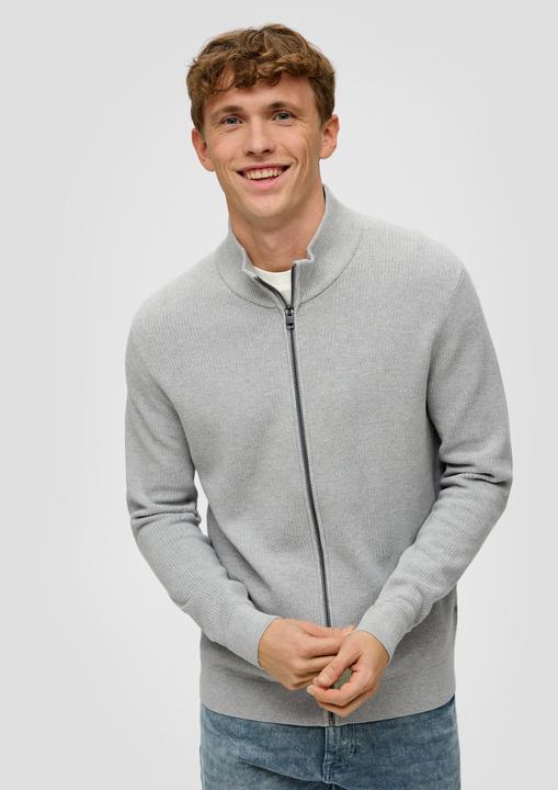 Produktbild s.Oliver Strickjacke Strickjacke mit Stehkragen (M)