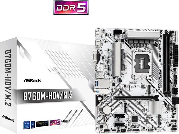 Actual product image AsRock B760M-HDV/M.2 (LGA 1700, Intel B760, mATX)