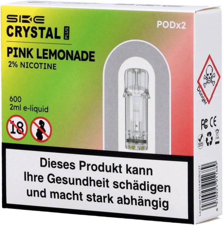 Actual product image SKE Crystal Plus Pink Lemonade - E-Pod refill - 2 pcs. à 2 ml (Lemon)