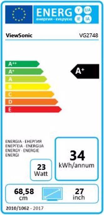 Energie-Label Viewsonic VG2748 (1920 x 1080 Pixel, 27")