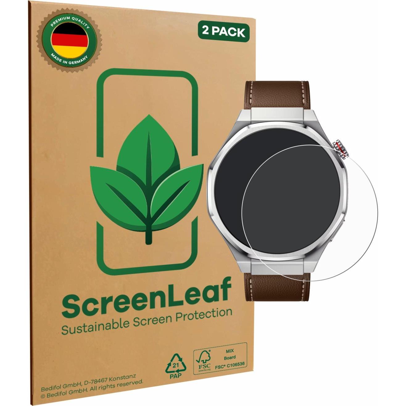 Thumbnail - ScreenLeaf Schutzfolie nachhaltiger Displayschutz Display Schutz Folie Klar Transparent, Smartwatch Schutzfolie, Transpa...