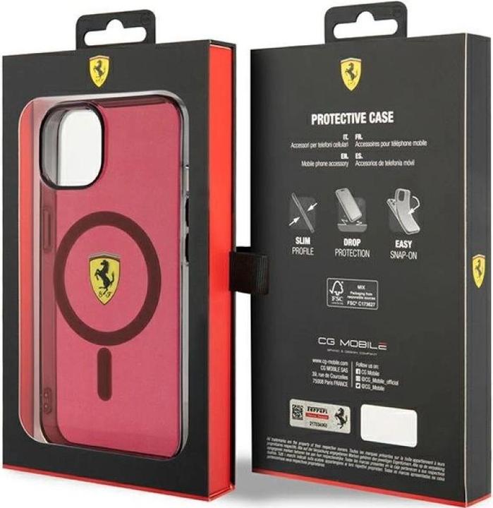 Actual product image Ferrari FEHMP14SURKR iPhone 14 6.1" red/red hardcase Translucent Magsafe (Apple iPhone 14)