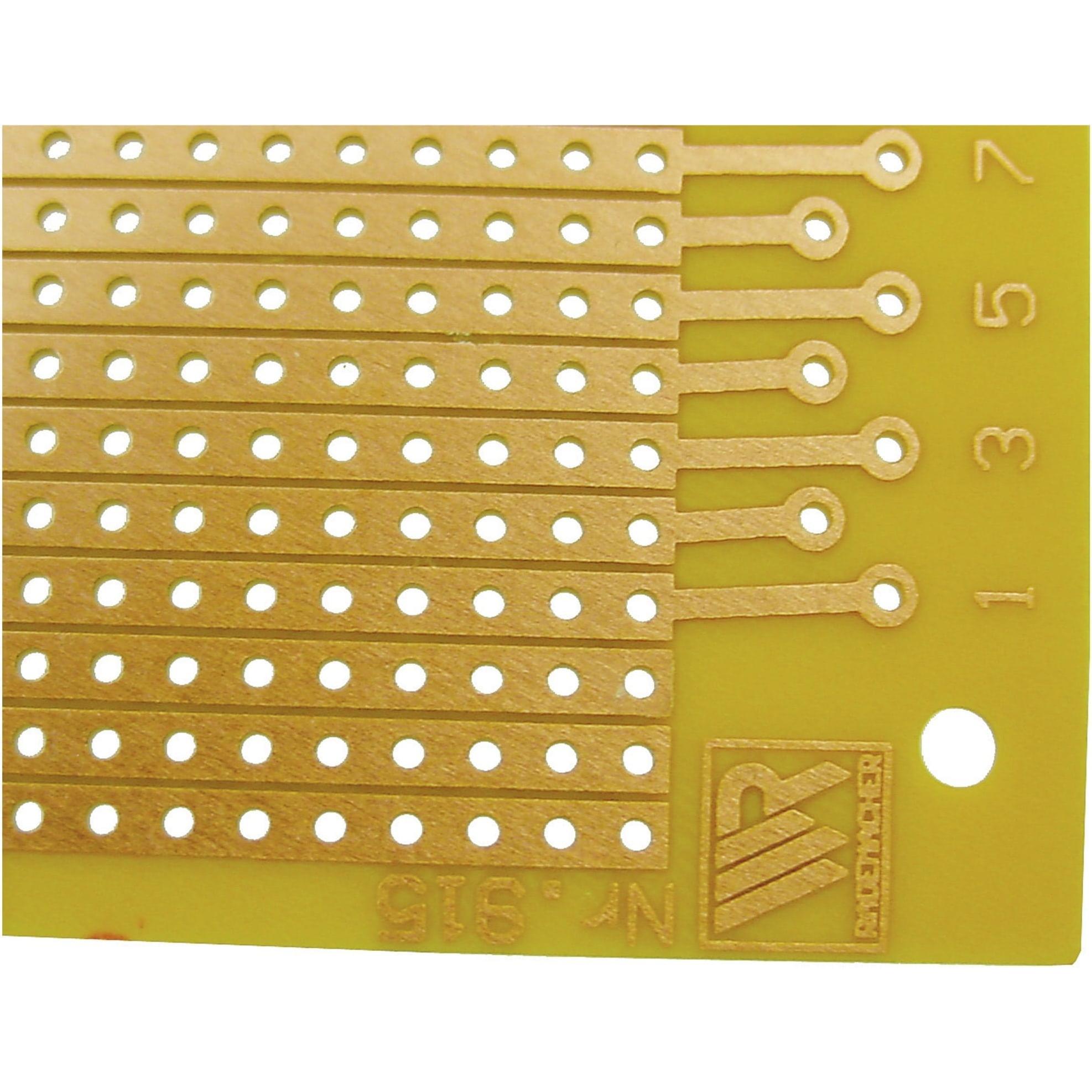Eneroid Streifenrasterplatine, 160x100mm, RM2,54, für DIN-Stecker 31-polig, Elektronikzubehör + Gehäuse