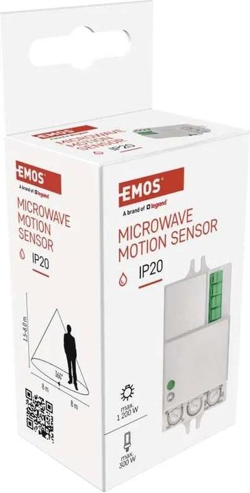 Produktbild Emos Bewegungsmelder (MW-Sensor) IP20 1200W Weiss (15 m)