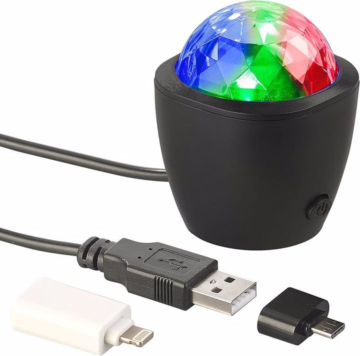 Actual product image Lunartec Mini disco light with acoustic sensor