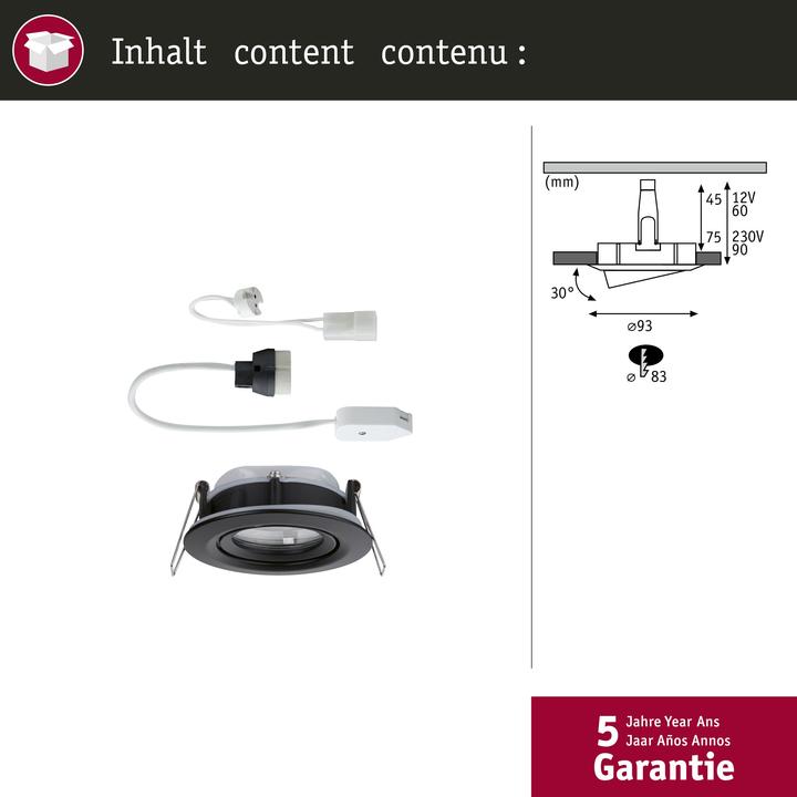 Immagine prodotto Paulmann Apparecchio da incasso Nova Plus Set (85 lm, GU10, GU5.3)
