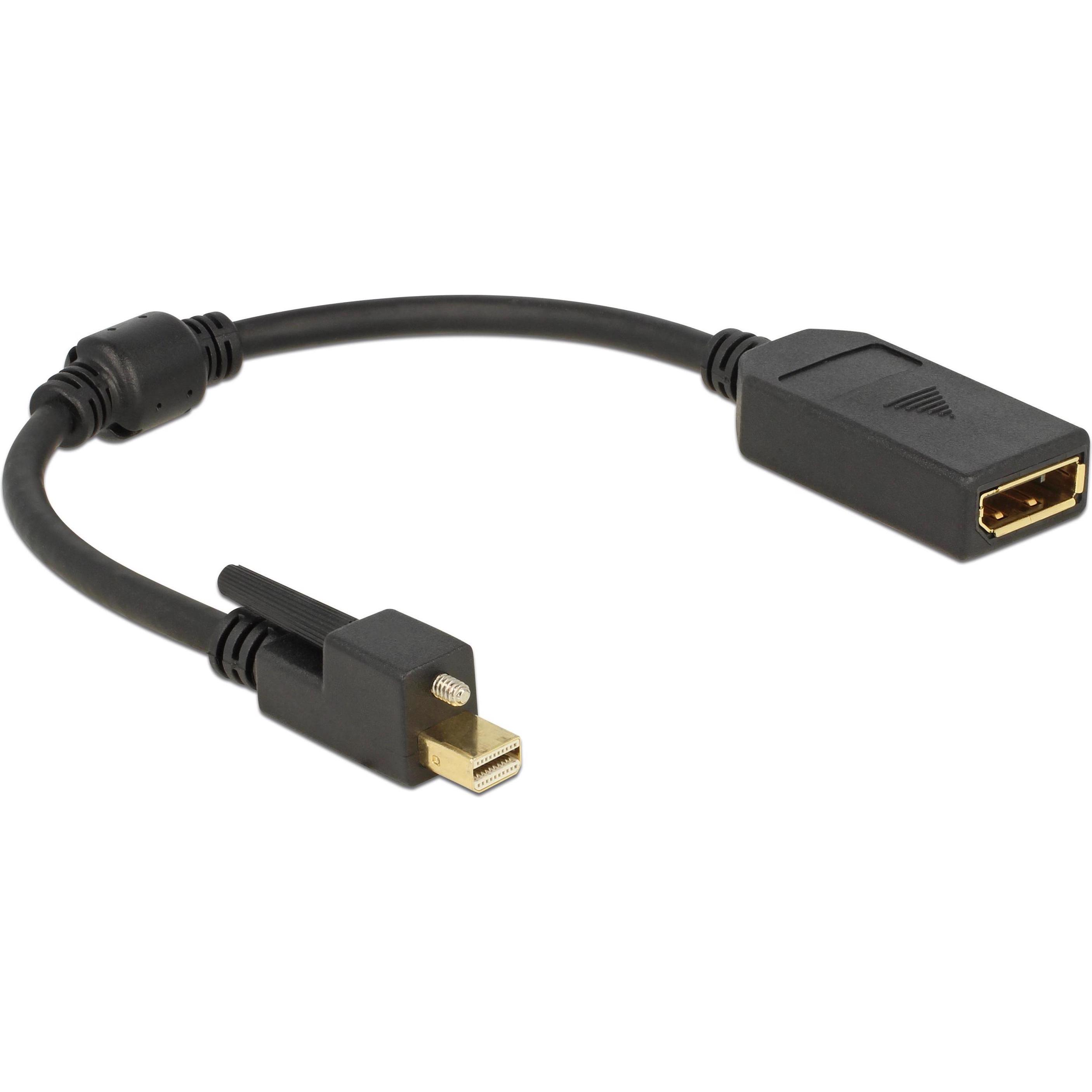 Delock Mini Displayport zu (DP, 25 cm), Data + Video Adapter, Schwarz