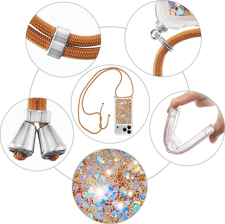 Immagine prodotto Cover-Discount iPhone 17 Pro - Glitzer Hülle mit Kordel (Apple iPhone 17 Pro)