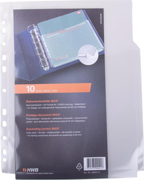 Produktbild Hwb Zeigetaschen genarbt (A4, 10x)