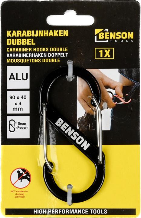 Actual product image Benson Carabiner hooks double 40 x 90 mm