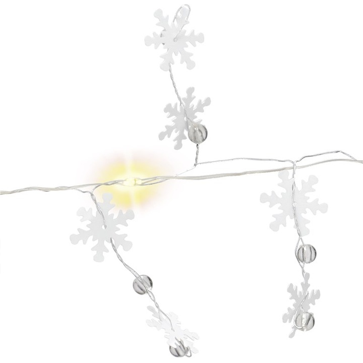 Actual product image Goobay 10 LED Silver Wire Fairy Lights "Snowflakes (1.30 m)