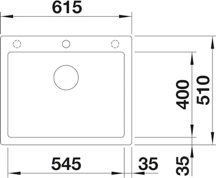 Productafbeelding Blanco Pleon 6 (Ingebouwde gootsteen, 61.50 cm, 51 cm)
