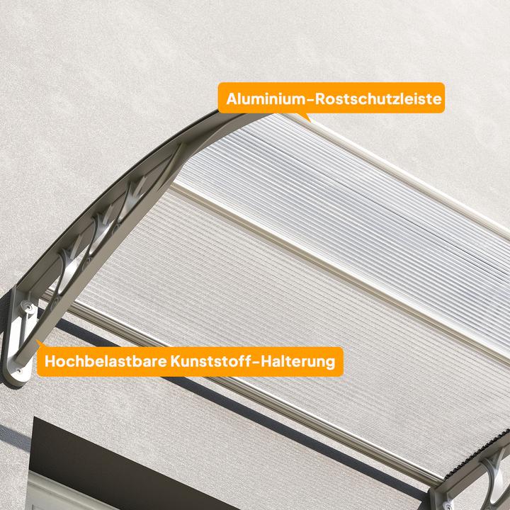 Image du produit Outsunny Vordach für Haustür Polycarbonat Silber