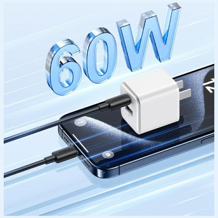 Image du produit Usams Câble USB-C na USB-C 60W 1m Fast Charging YD Series biały/white SJ711USB02 (US-SJ711) (1 m, USB 3.2 Gen 1, 60 W)