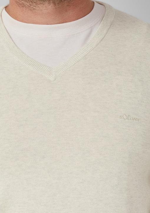 Produktbild s.Oliver Strickpullover Strickpullover mit Logo-Stickerei (XXL)