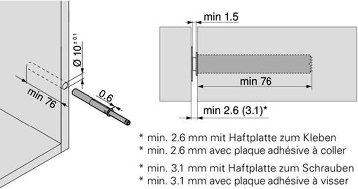 Produktbild Blum TIP ON 956A mit Magnet, lang