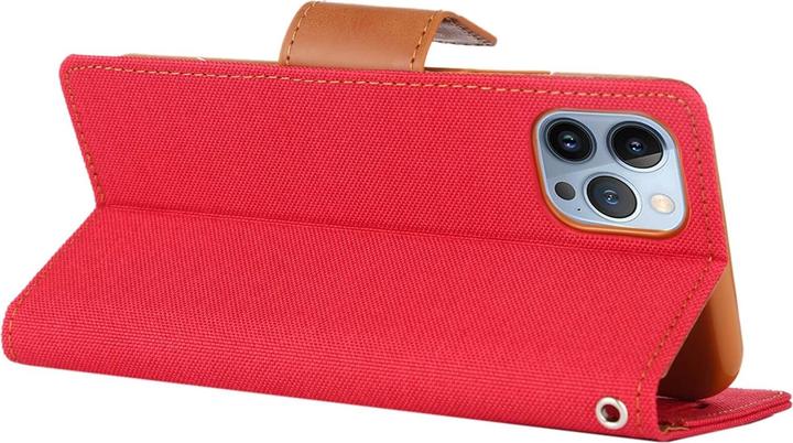 Produktbild iPhone 14 Pro Max - Canvas Stoff Etui rot (Apple iPhone 14 Pro Max)