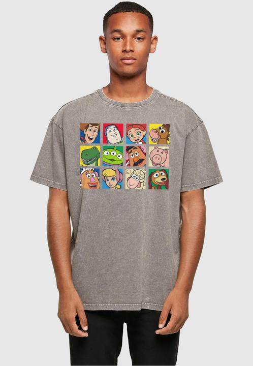 Produktbild Absolute Cult Toy Story - Character Squares Acid Washed Oversize Tee - 115009 (L)