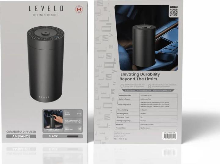 Actual product image Levelo Ambiance Car Aroma Diffuser - Black