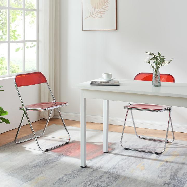 Actual product image En.Casa Klappstuhl Pornainen 2er Set Rot, transparent