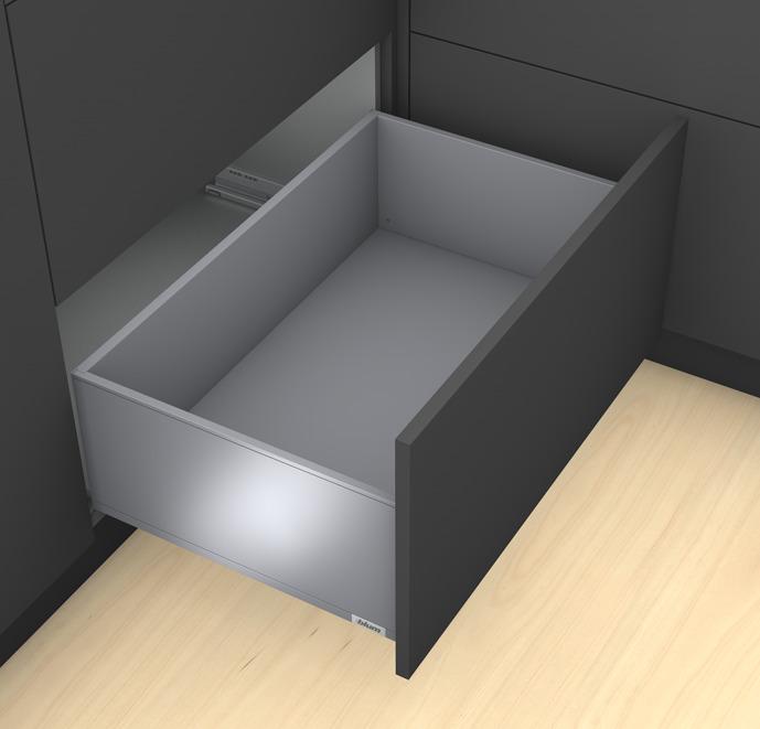 Actual product image Blum Flexible front drawer sets LEGRABOX pure F, orion gray