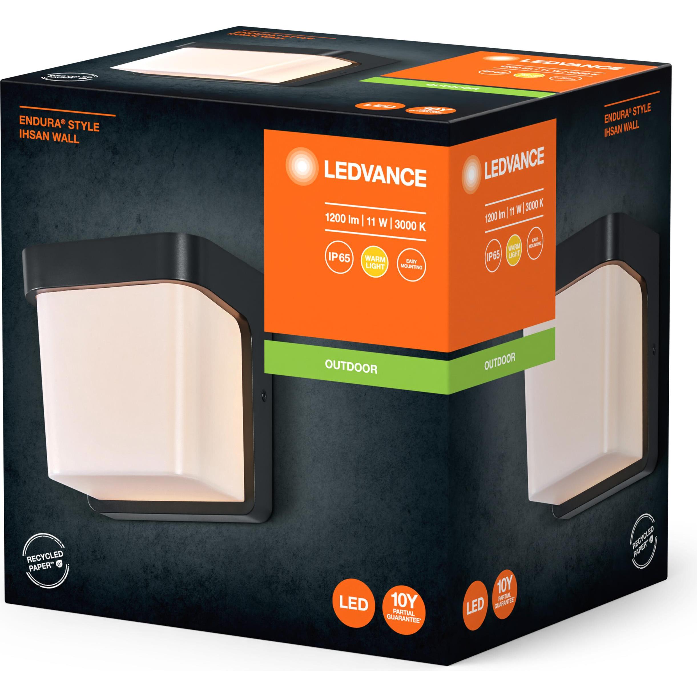Thumbnail - Ledvance, Gartenbeleuchtung, Endura Style IP65 Wall Ihsan Dark Gray (550 lm, IP65)