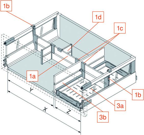 Actual product image Blum Lengthwise divider for TANDEMBOX ORGA-LINE