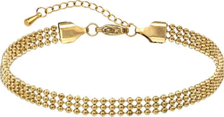 Produktbild Star Piercing Fusskette vergoldet drei einzelne Kugelketten (ohne Messing, Chirurgenstahl 316L, 26 cm)