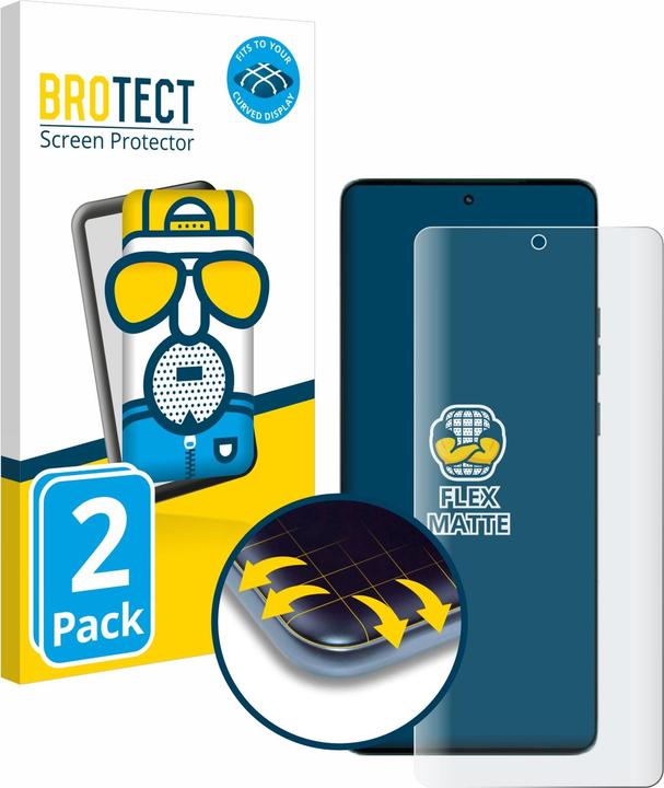 Produktbild BROTECT Fullscreen Schutzfolie Displayschutz Folie Matt Entspiegelungsfolie (2 Stück, Motorola Edge 50)