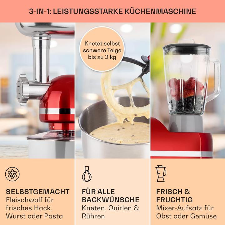 Image du produit Klarstein Knetmaschine mit Fleischwolf (2000 W)