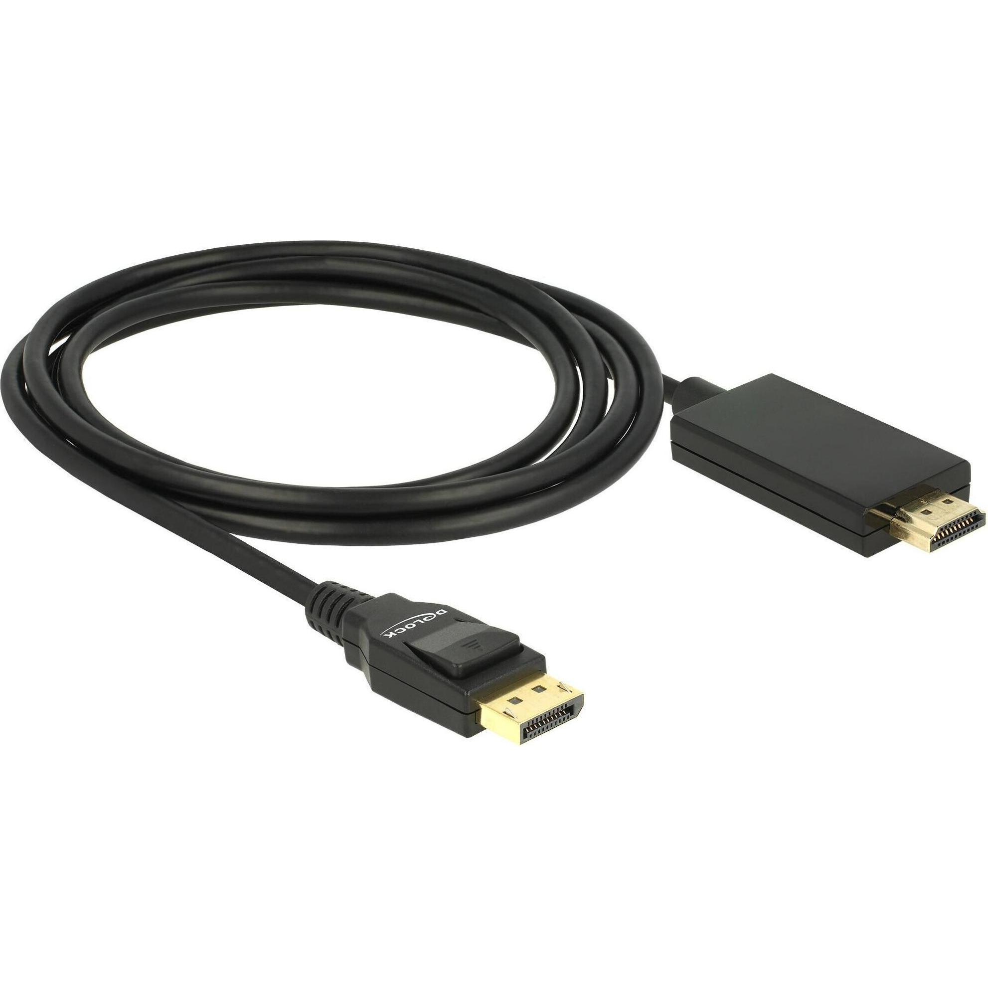 Thumbnail - Delock DisplayPort — HDMI (Typ A) (2 m, HDMI, DisplayPort), Video Kabel
