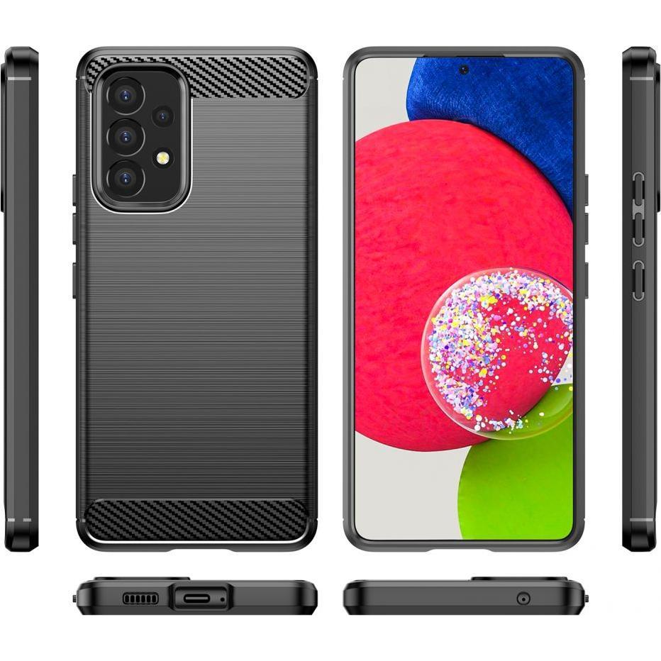 Thumbnail - Hurtel Carbon Case Flexible Cover Sleeve for Samsung Galaxy A53 5G black (Samsung Galaxy A53 5G), Smartphone Hülle, Schw...