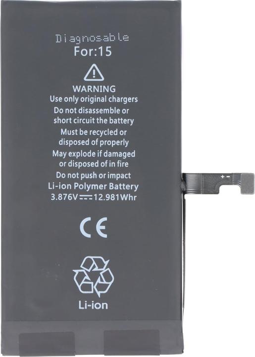 Actual product image AccuCell Akku Apple iPhone 15, A3018, 1/CP5/46/87