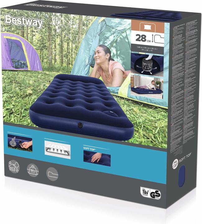 Actual product image Bestway Air Mattress Twin with Built-in Foot Pump 1.88 m x 99 cm x 28 cm
