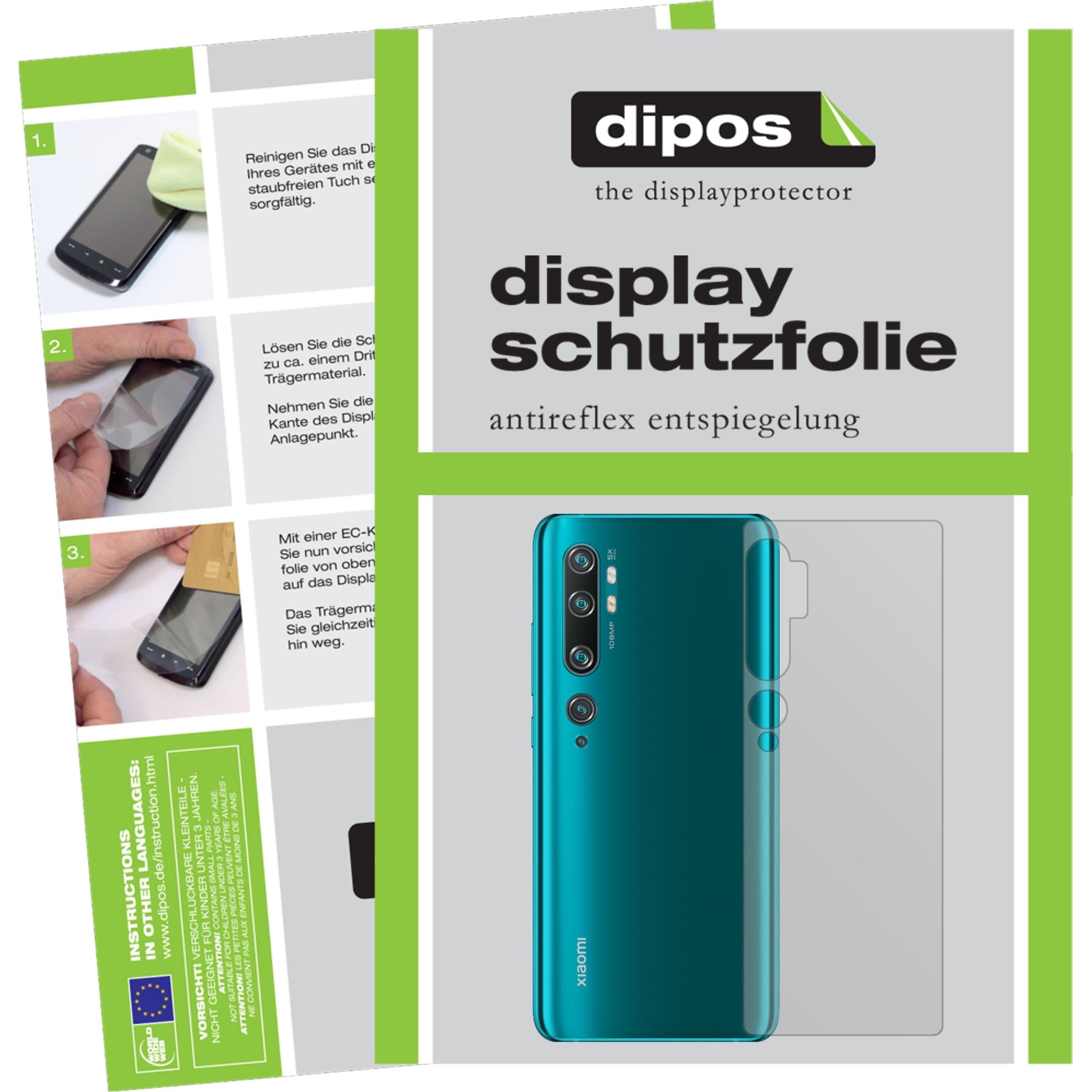 Dipos Displayschutzfolie Antireflex (2 Stück, Xiaomi Mi Note 10), Smartphone Schutzfolie, Transparent