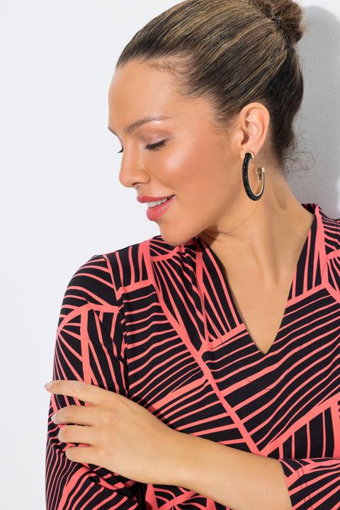 Actual product image Ulla Popken Mixed Stripe Turtleneck Tee (46, 48)