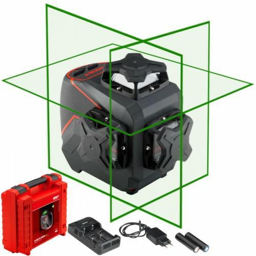 Actual product image Sola Line laser PLANO 3D green Professional 71017201 Case Professional set 360° Battery pack