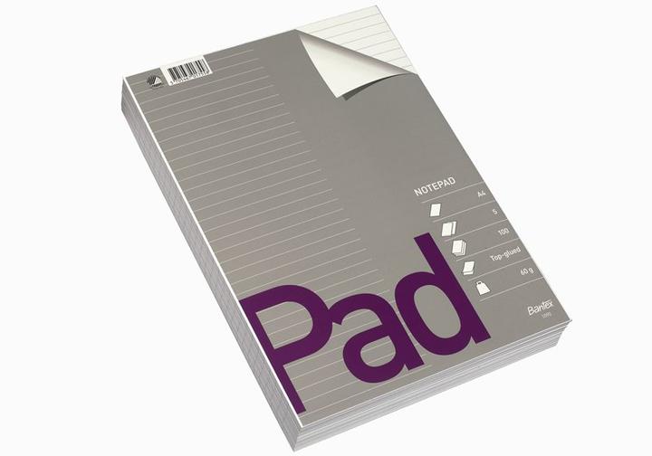 Actual product image Bantex Standard pad A4 white lined top glued 60g u/holes - (5 pcs.) (A4, Lined)