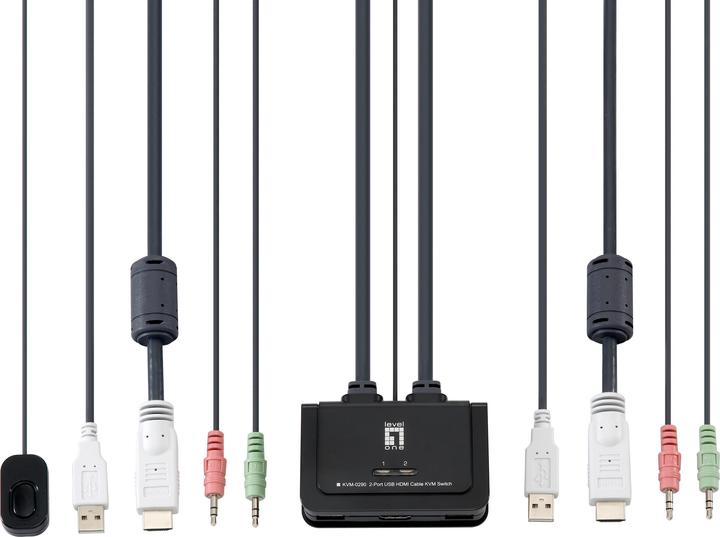 Produktbild LevelOne KVM-0290: 2Port Kabel-KVM