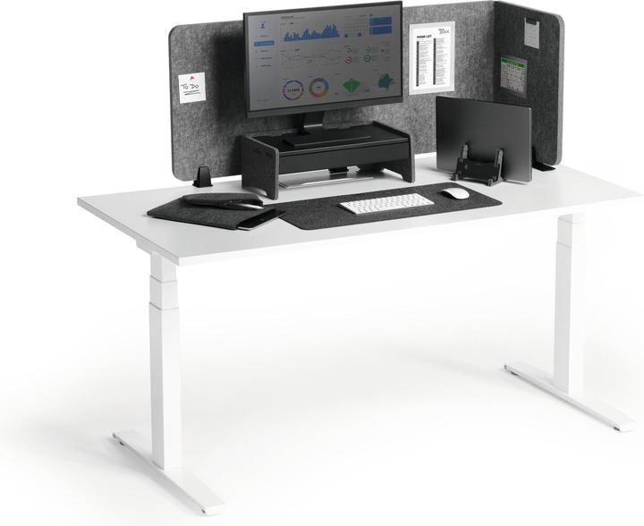 Actual product image Durable Tischtrennwand faltbar 1.60m PET-Filz/50cm Sichtschutzhöhe (160 x 50 cm)
