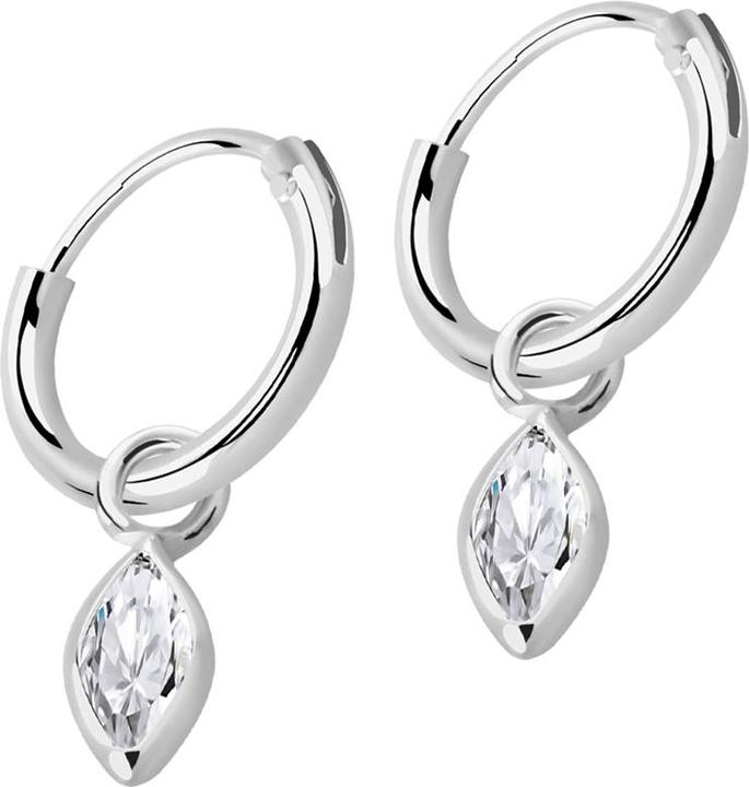 Immagine prodotto Star Piercing Ohrring silber rund Anhänger ovaler Kristall silber (senza ottone, Argento 925)