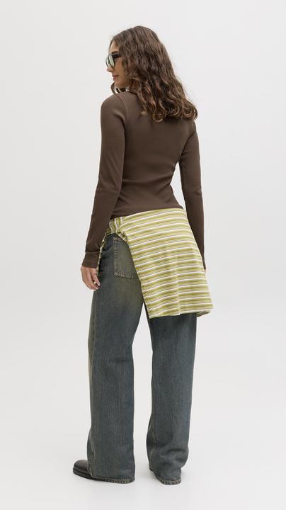 Actual product image JJXX Jxfreya Str Ls Rib Tee Jrs Noos (S)