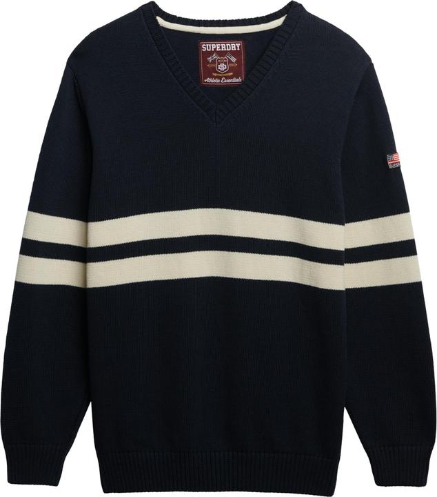 Produktbild Superdry Oversize gestreifter V-Ausschnitt Pullover Damen (L)