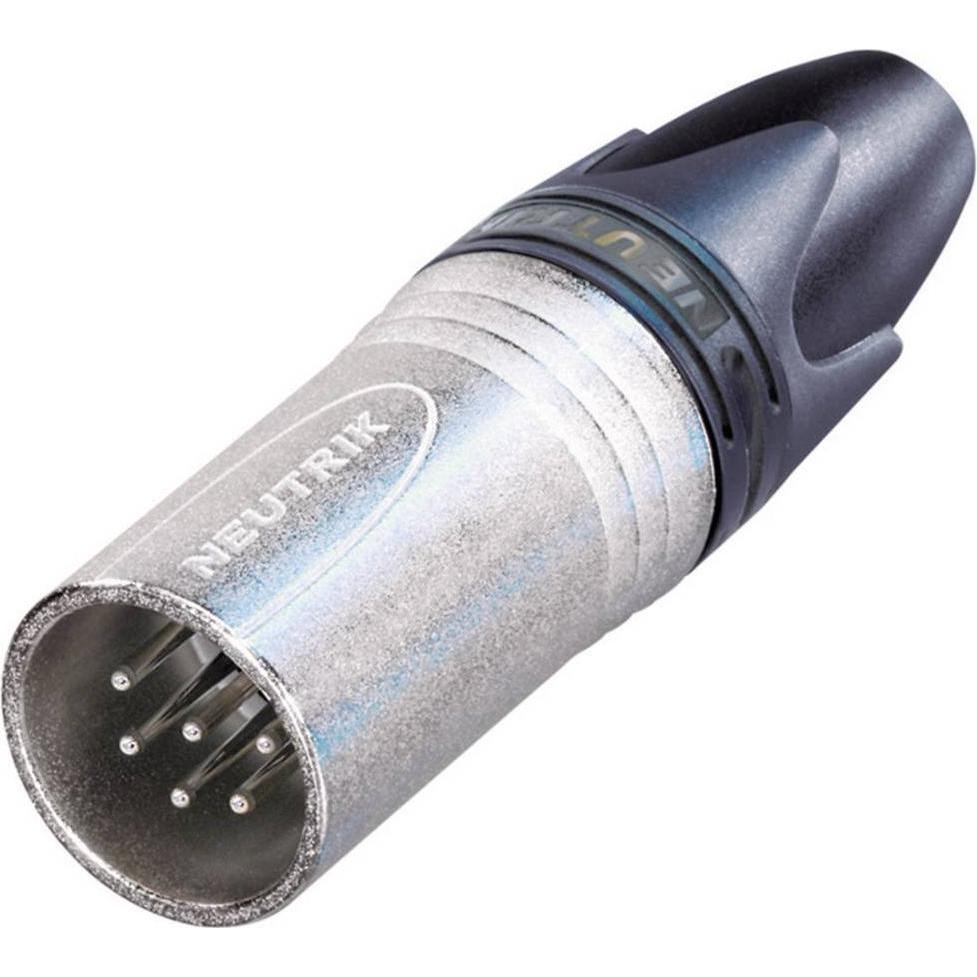 Neutrik Kabelstecker XLR vernickelt 6-polig, Audio Stecker, Silber
