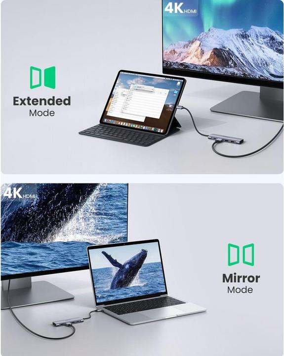 Productafbeelding Ugreen USB-C hub 6in1 (USB-C, 6 Havens)