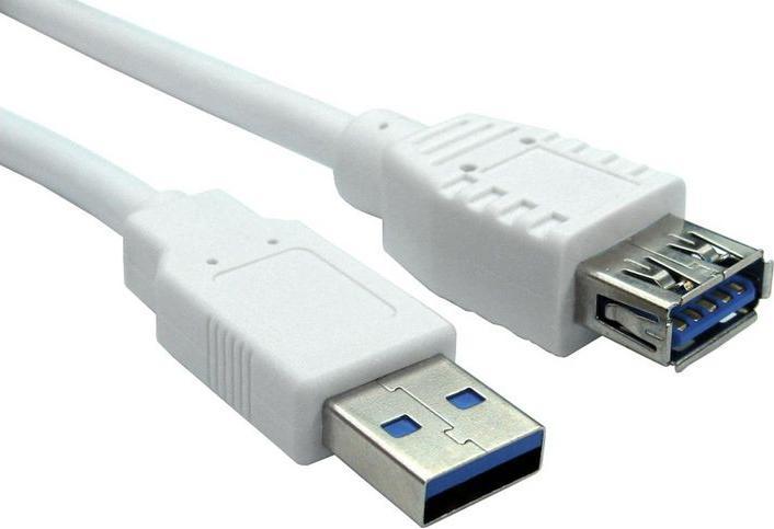 Actual product image RS PRO USB cable, USBA / USBA, 1.8m USB 3.0 White (1.80 m, USB 3.0)