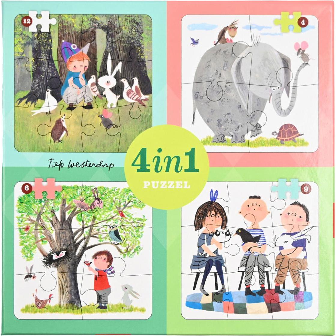 Lobbes Animals von Fiep 4in1 Puzzle (4 Teile)