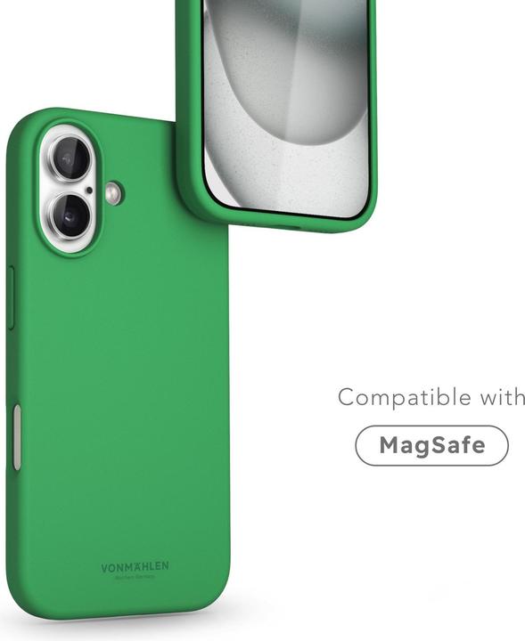 Actual product image Vonmählen Soft Silicone Case for iPhone 16 Green Haven (Apple iPhone 16)